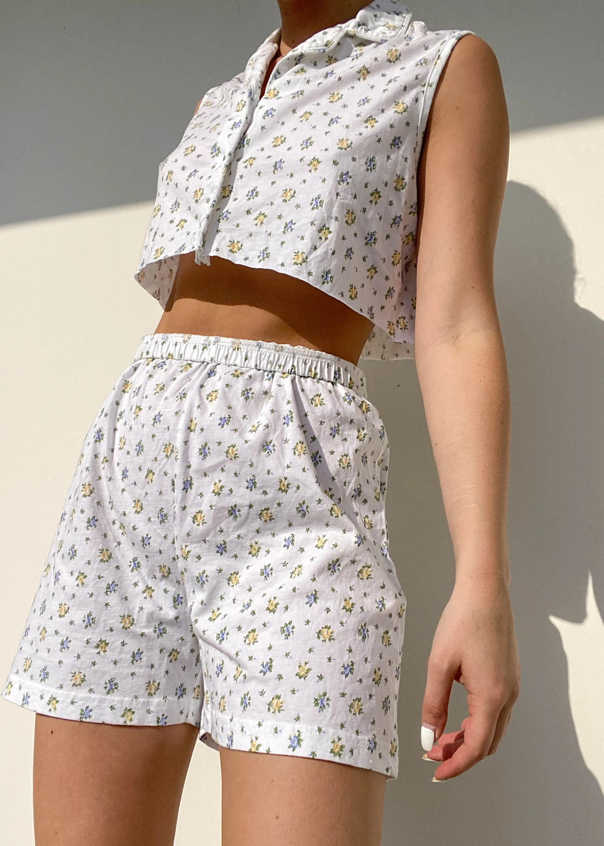 90's Floral Comfy Shorts   Top Set (S/M)