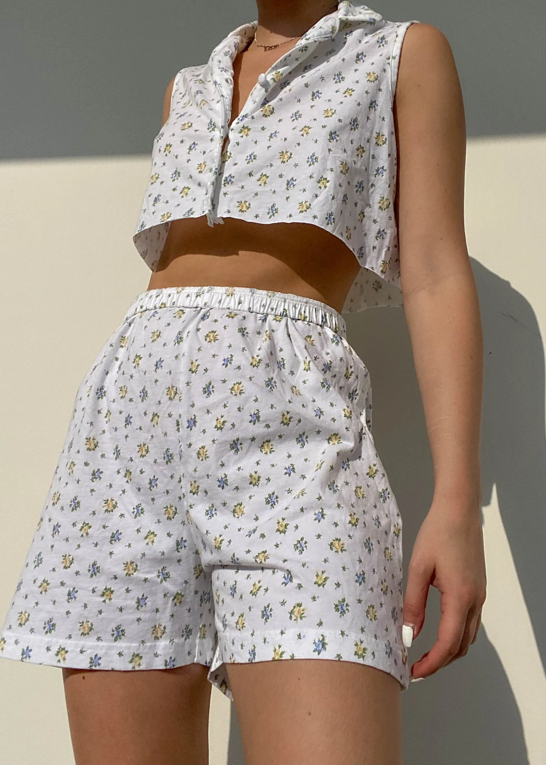 90's Floral Comfy Shorts   Top Set (S/M)