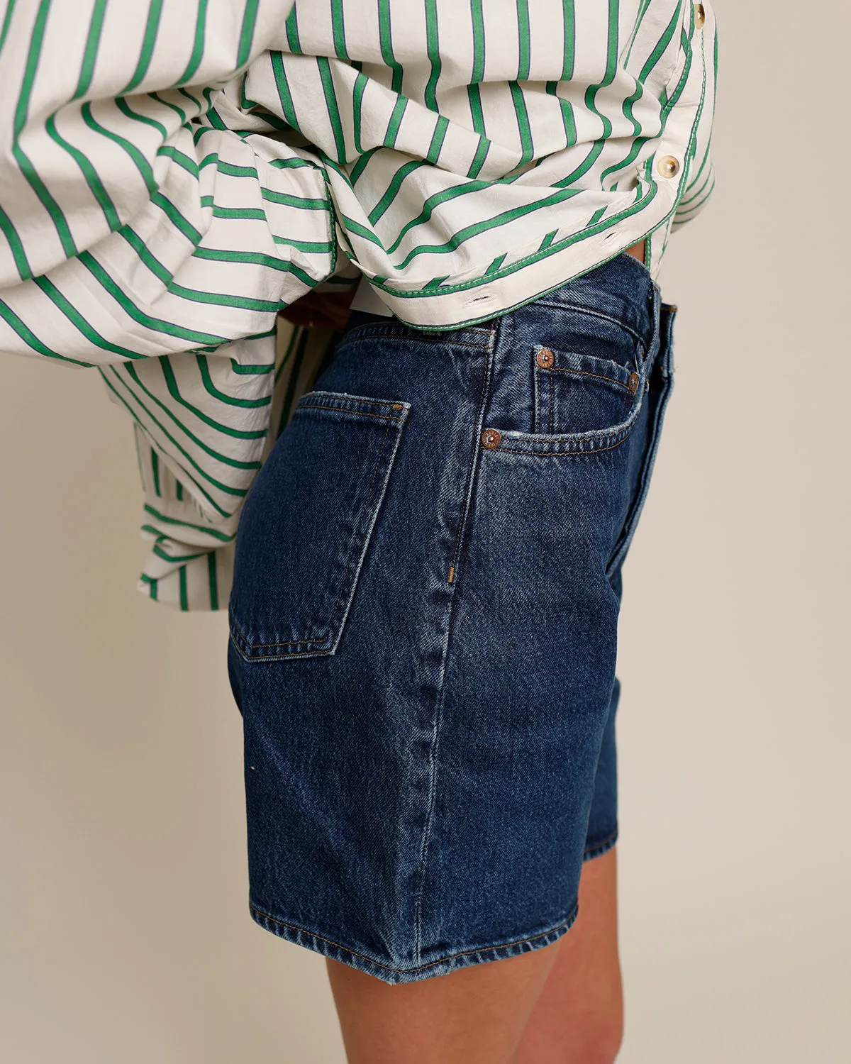 AGOLDE HIGH RISE BAGGY DAME SHORT IN ENAMOUR