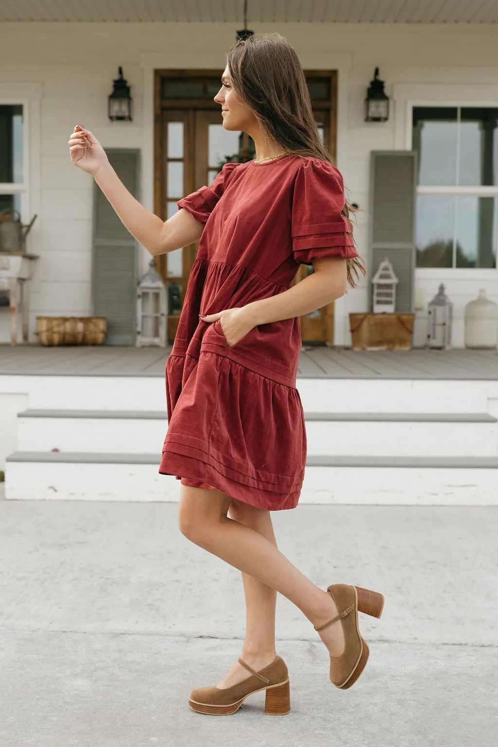 Ames Dress-Burgundy