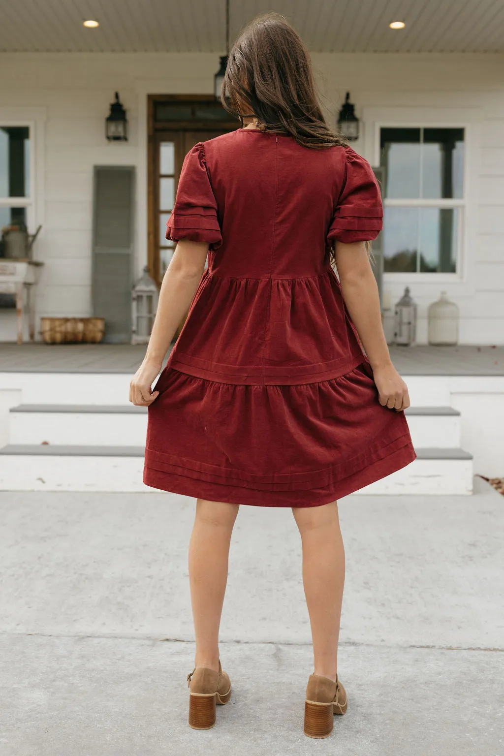 Ames Dress-Burgundy
