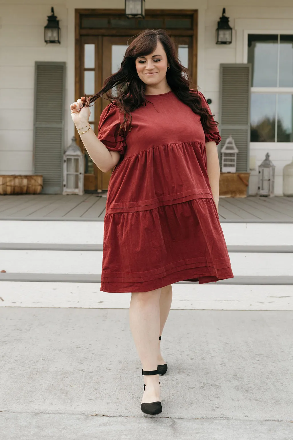 Ames Dress-Burgundy