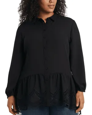Audrey Button Front Tunic | RICH BLACK