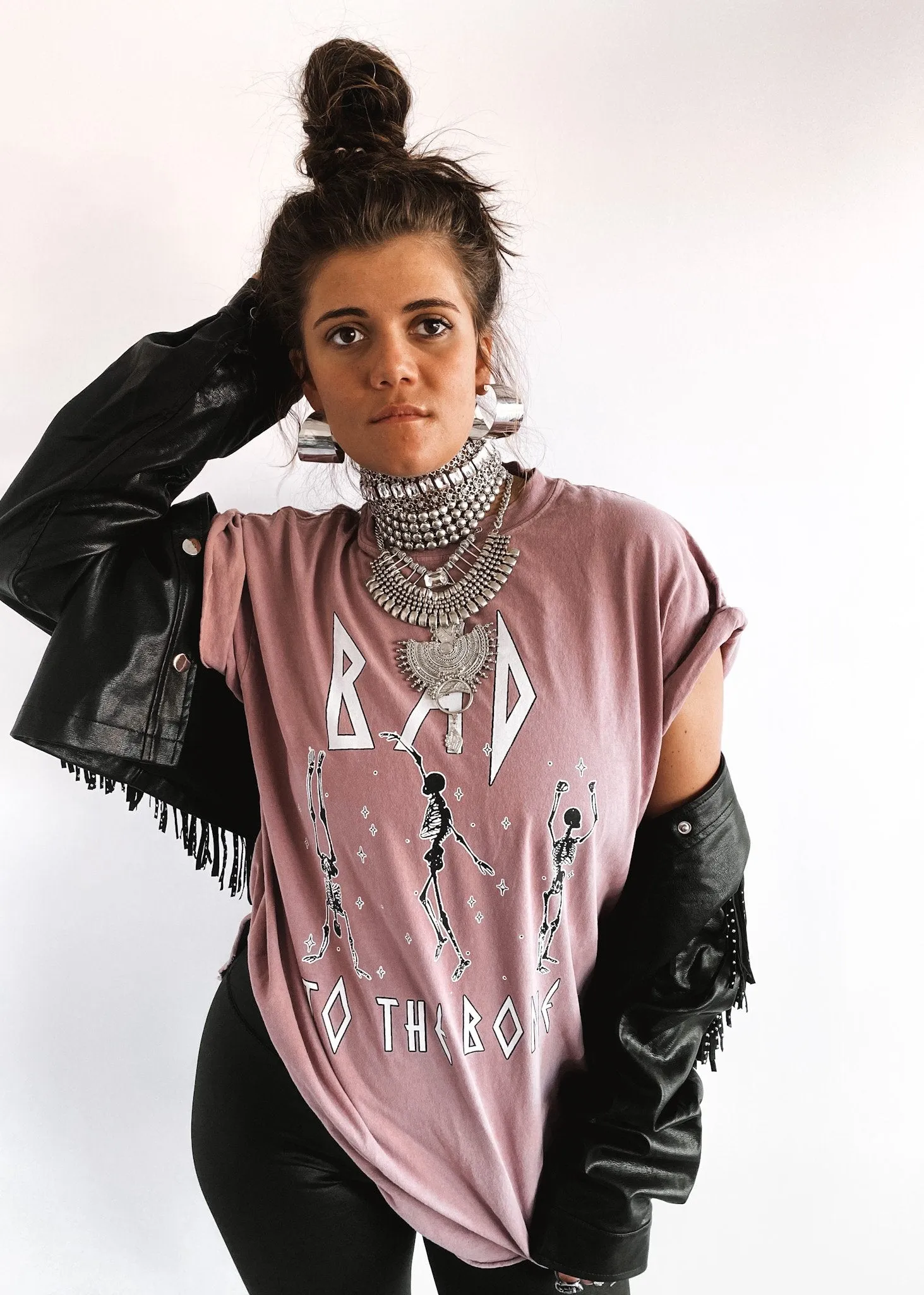BAD TO THE BONE SIDE SLIT TEE