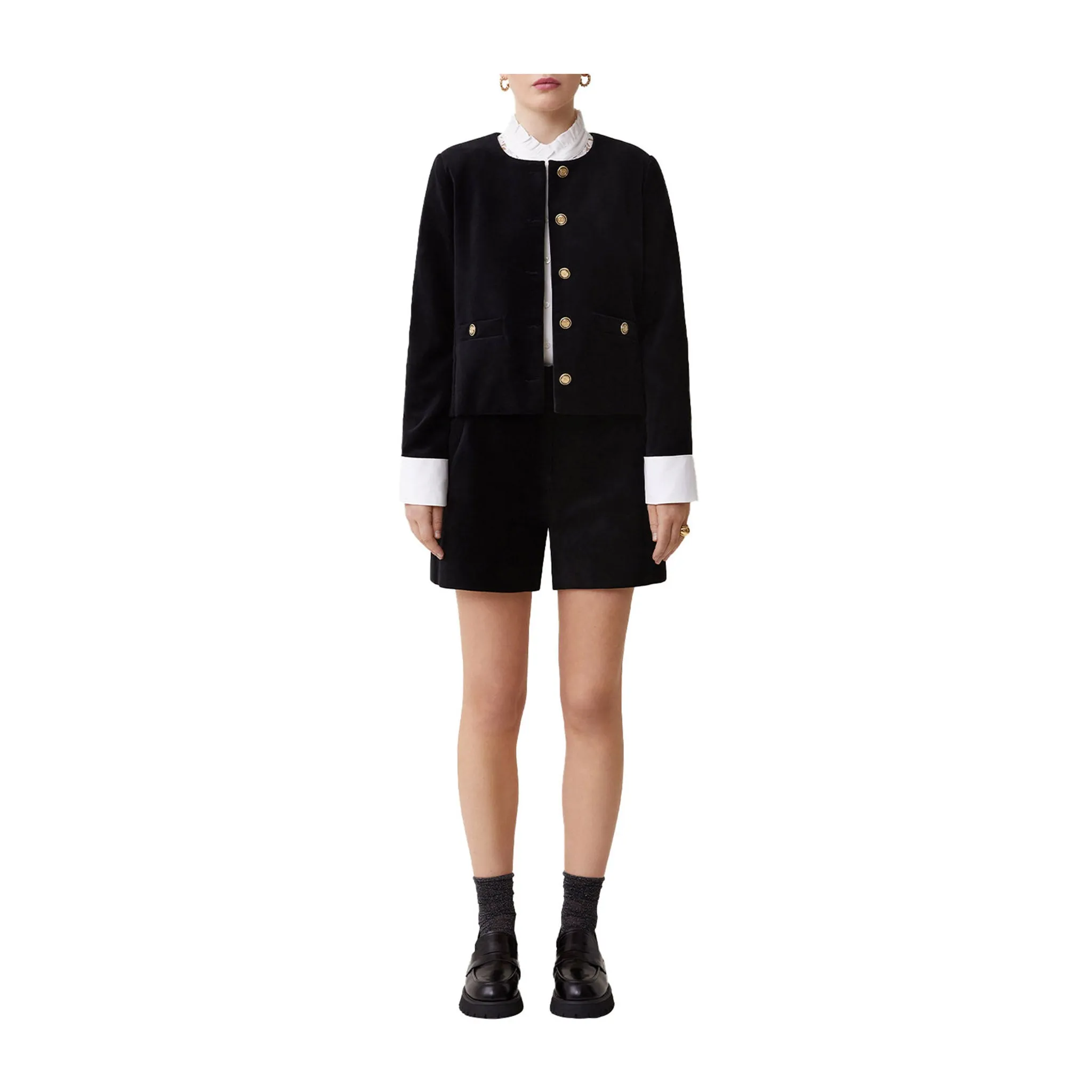 Bermuda Donna in velluto Nero
