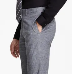 Calvin Klein Mens Slim Fit Dress Pants Glen Plaid Black White 38 x 30