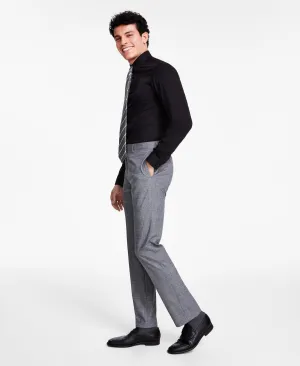 Calvin Klein Mens Slim Fit Dress Pants Glen Plaid Black White 38 x 30
