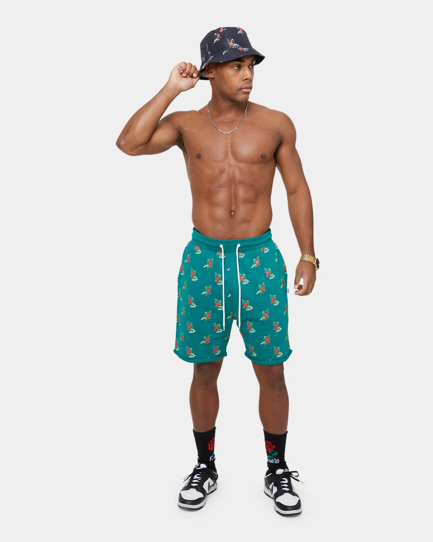 Carre Ament Repeat Rugueux Shorts Deep Teal