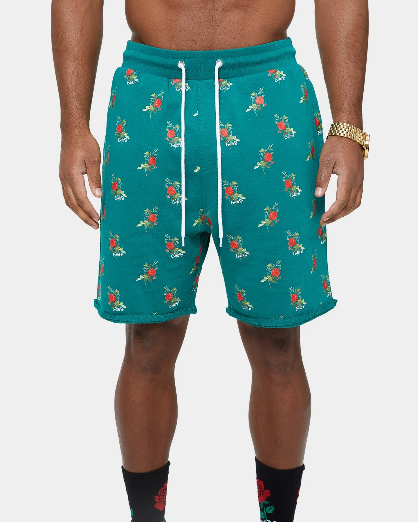 Carre Ament Repeat Rugueux Shorts Deep Teal