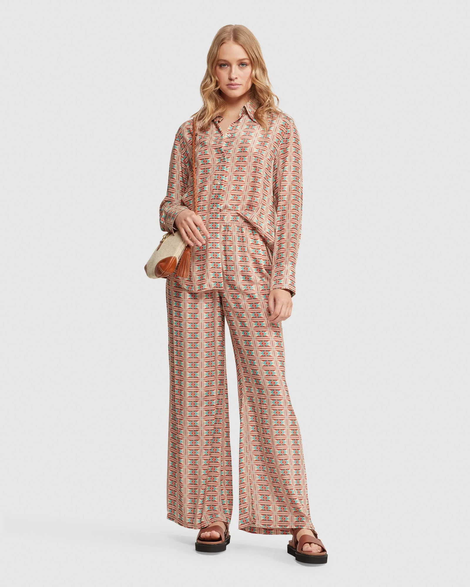 Chantel Geo Printed Wide Leg Pants