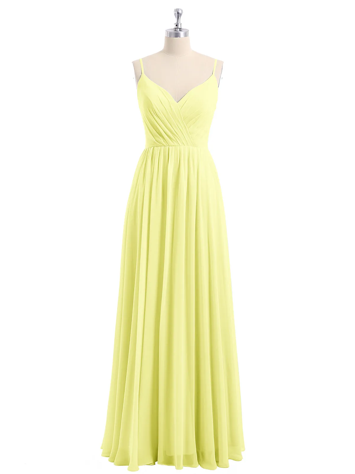 Chiffon Bridesmaid Dresses with Spaghetti Straps-Daffodil Plus Size