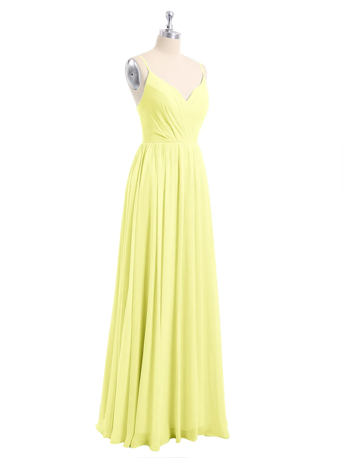 Chiffon Bridesmaid Dresses with Spaghetti Straps-Daffodil Plus Size