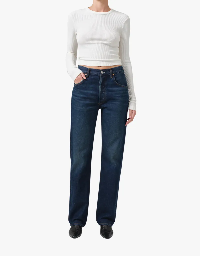 Citizens of Humanity Cropped Faena Crewneck T-Shirt in Pashmina