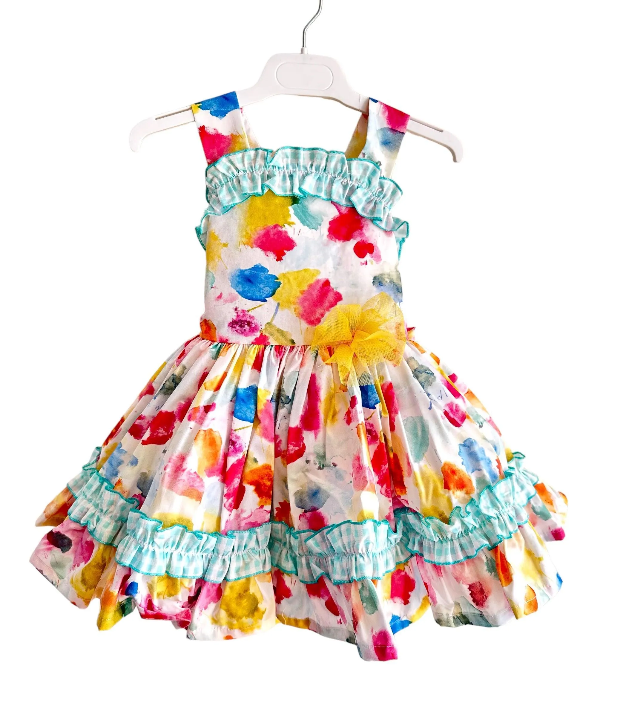 CLEARANCE SALE - Alhuka SS24 - Girls Teresita Multi Coloured Print Summer Dress