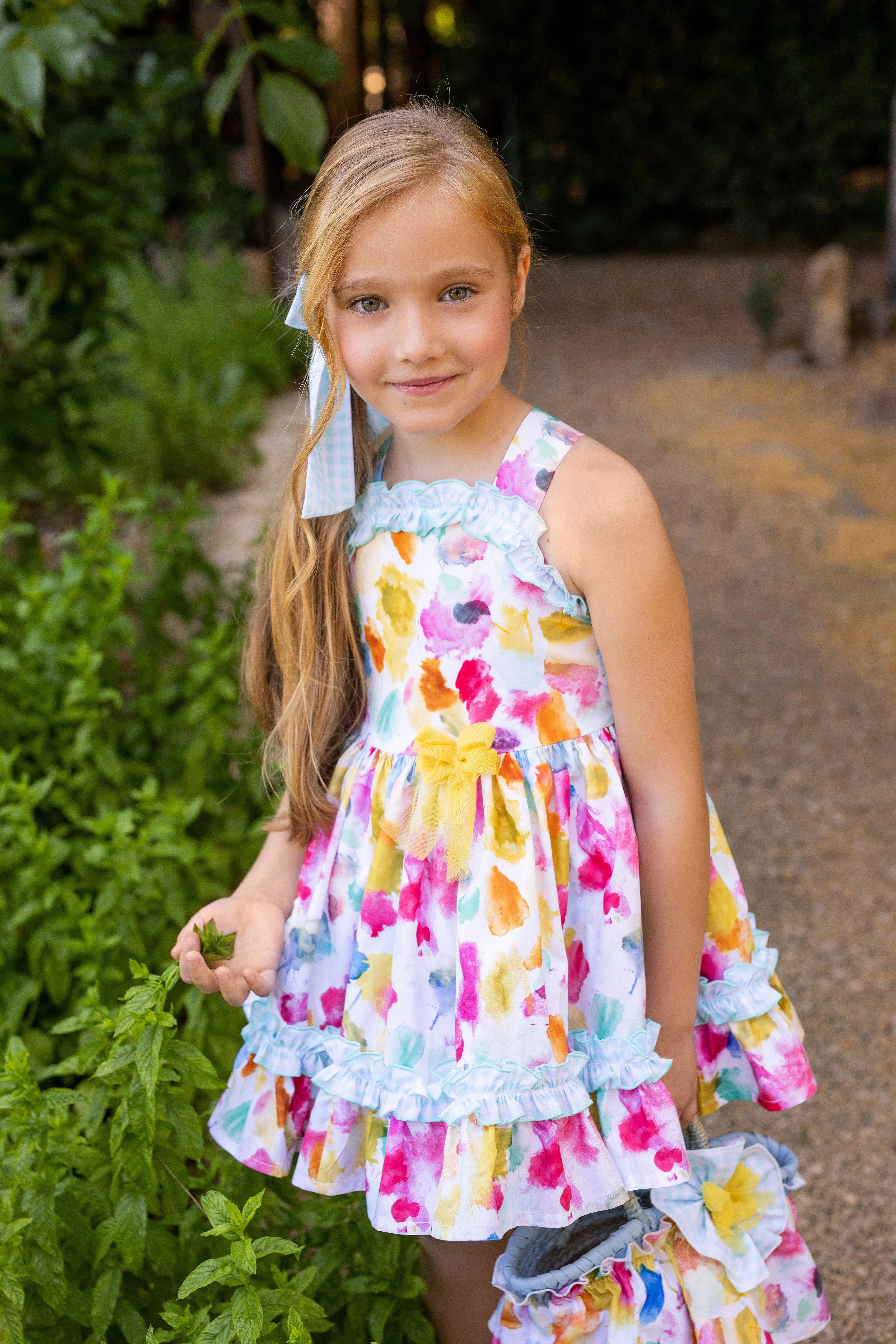 CLEARANCE SALE - Alhuka SS24 - Girls Teresita Multi Coloured Print Summer Dress