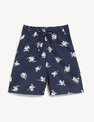 Cotton Rich Printed Paperbag Shorts