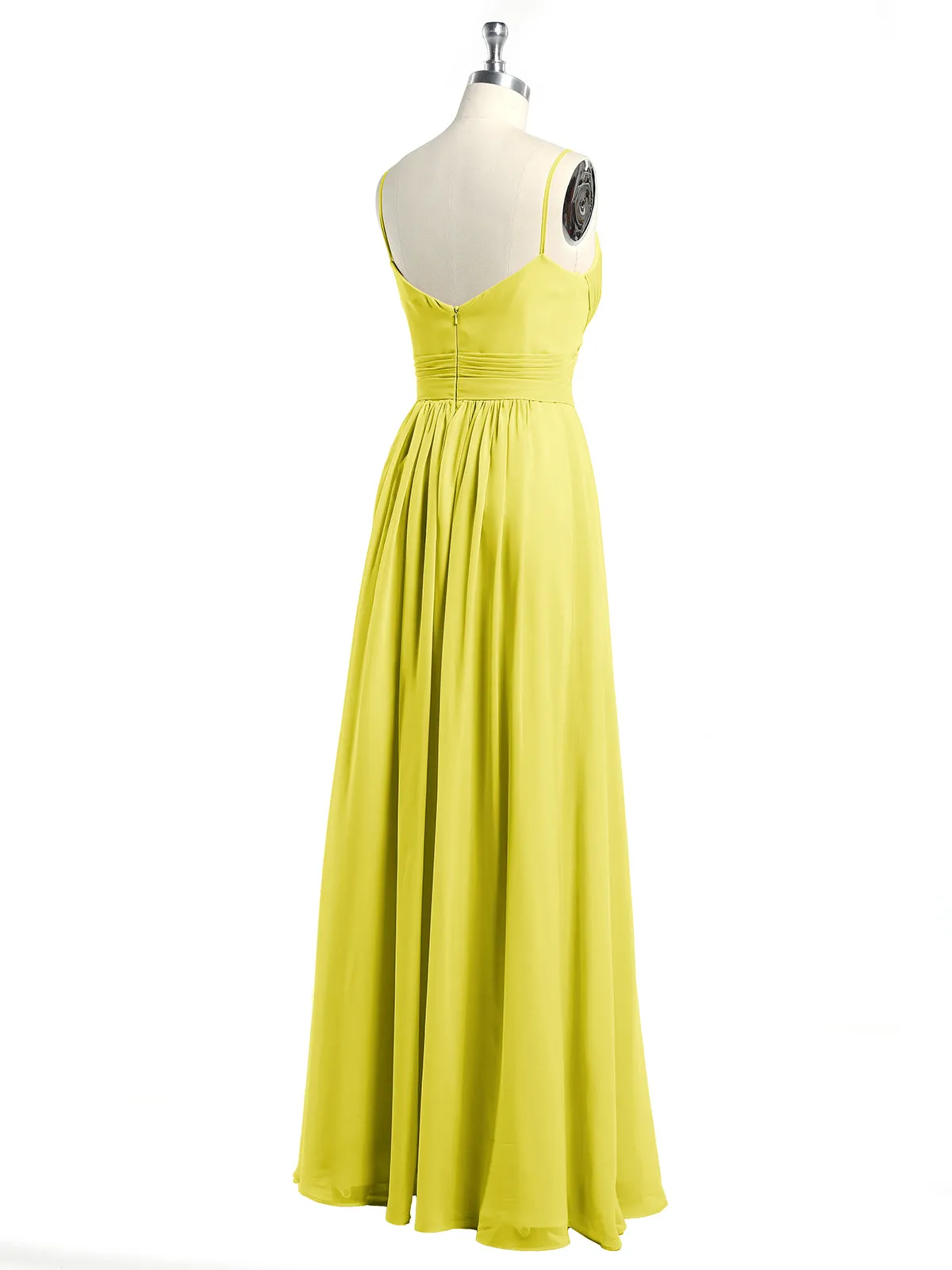 Cross Pleated Bodice Spaghetti Strap Dresses Lemon Plus Size