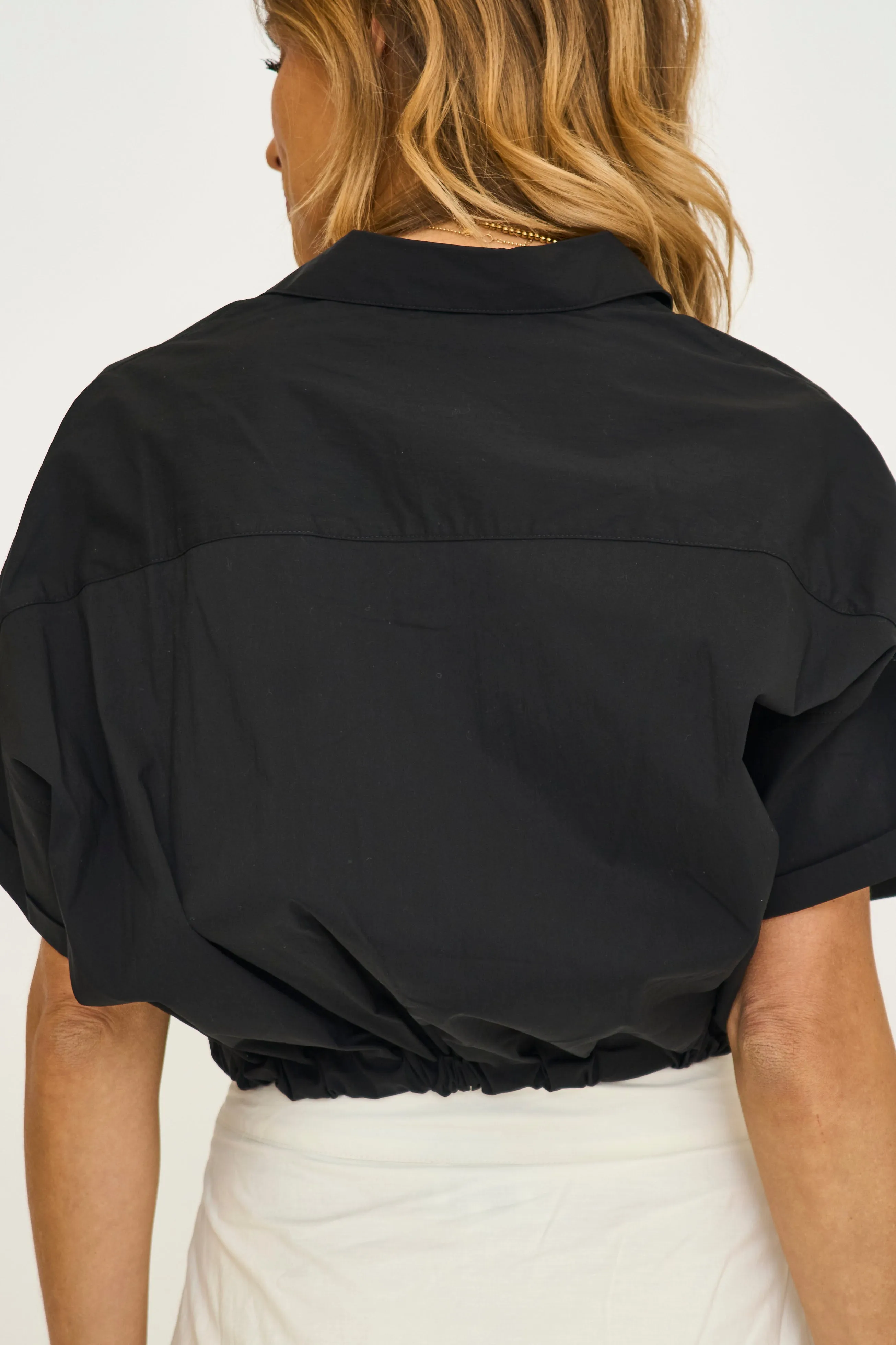 Eliza Cropped Tie Front Blouse