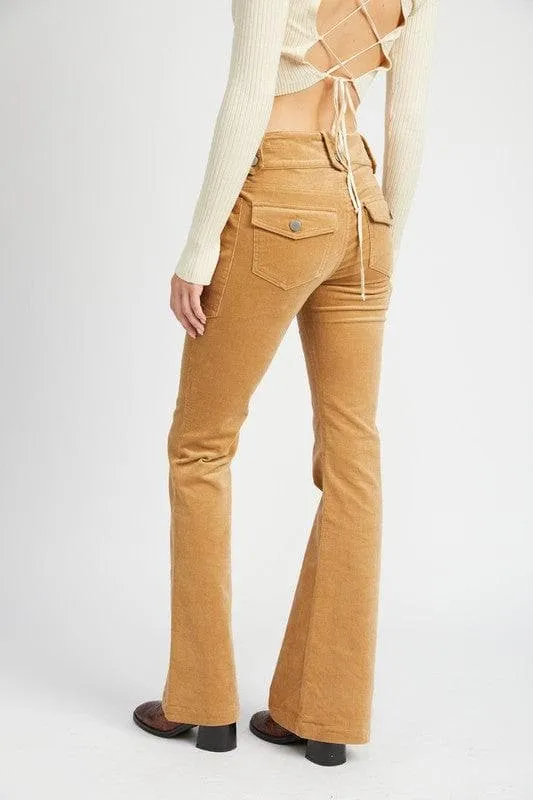 EMORY PARK Helena Low Rise Pants with Bell Bottom, 2 Colors