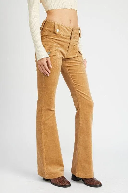 EMORY PARK Helena Low Rise Pants with Bell Bottom, 2 Colors