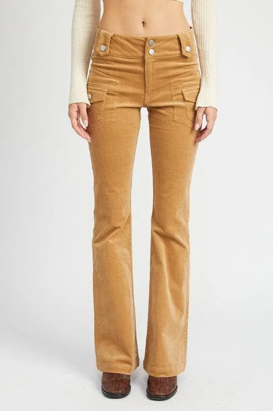 EMORY PARK Helena Low Rise Pants with Bell Bottom, 2 Colors