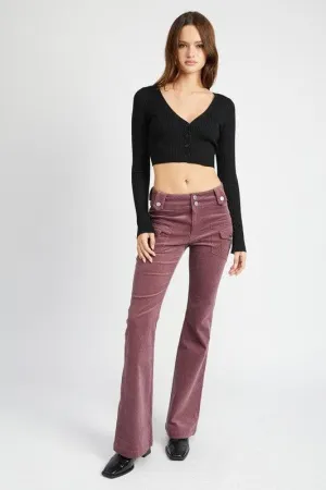 EMORY PARK Helena Low Rise Pants with Bell Bottom, 2 Colors
