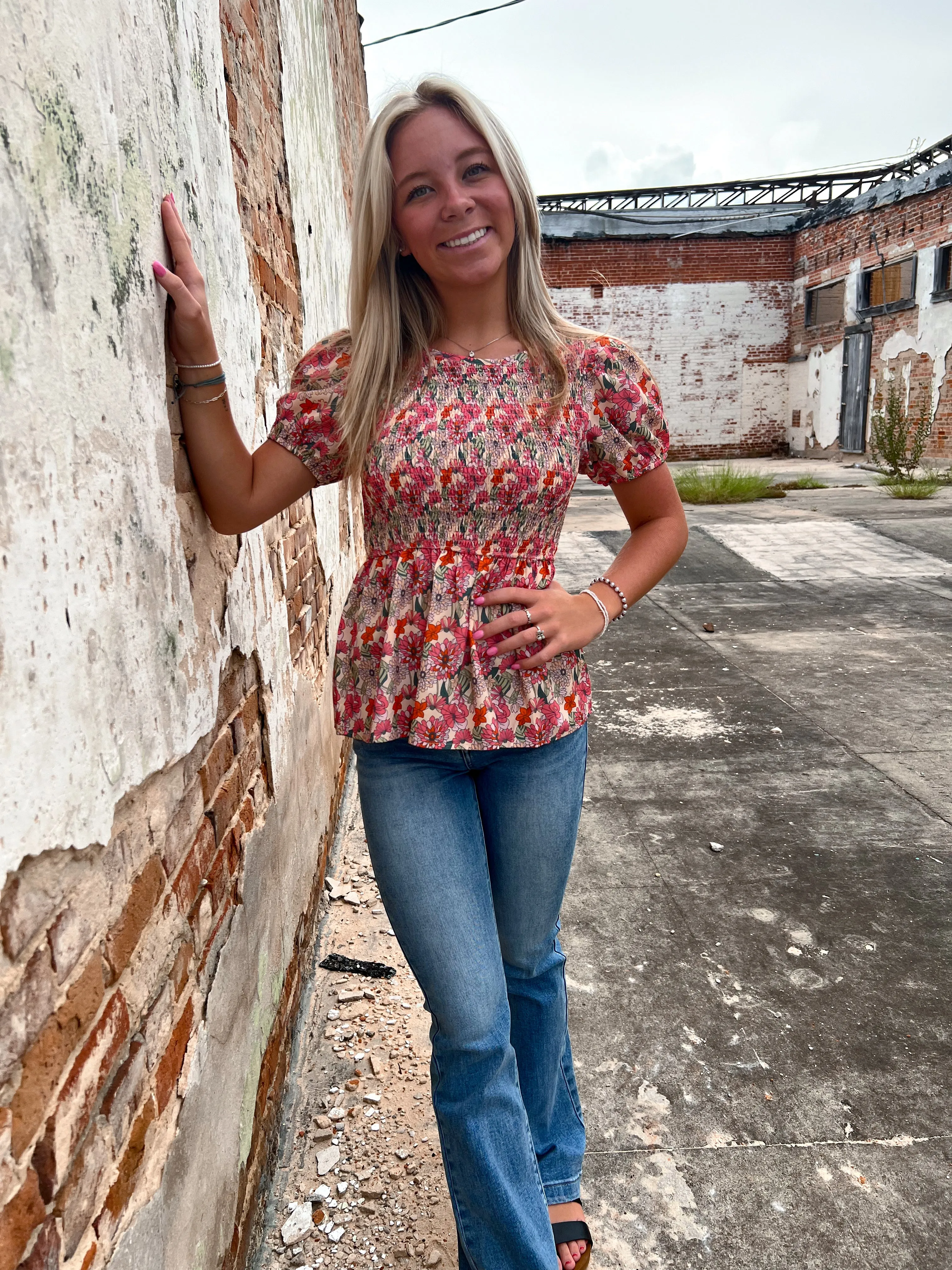 Floral Smocked Blouse