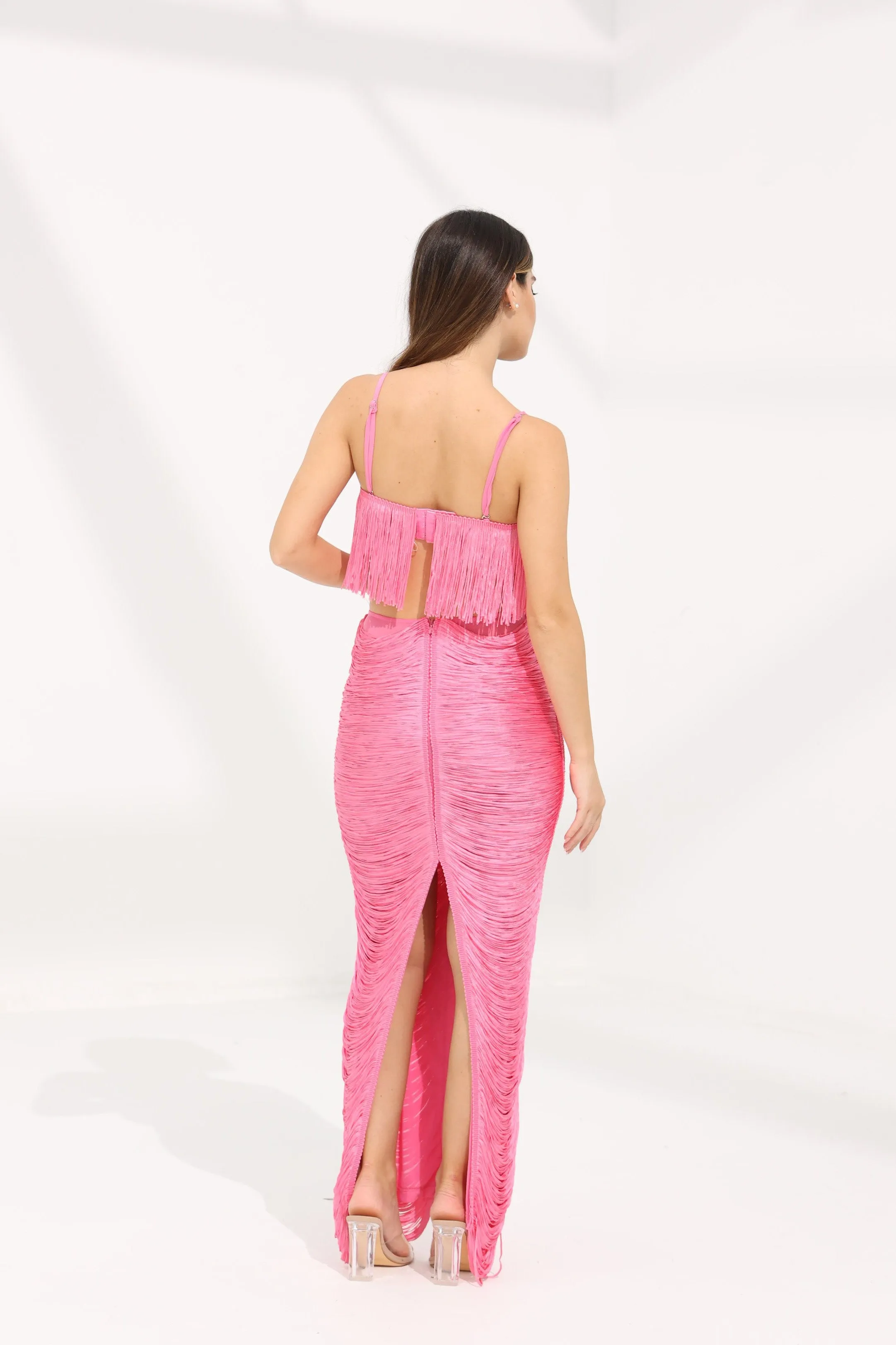 Fringe Cutout Midi Dress