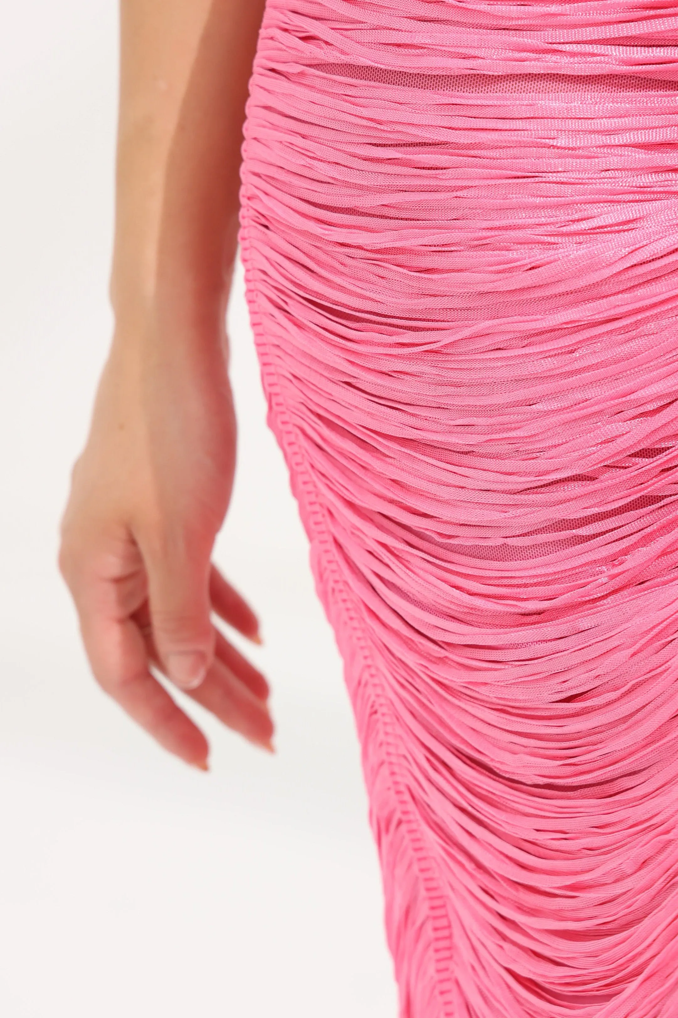 Fringe Cutout Midi Dress