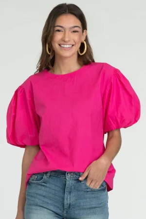 Hot Pink Annie Puff Slv Top