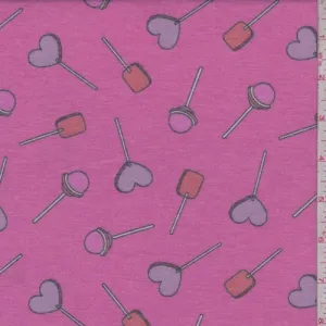 Hot Pink Lollipop Double Brushed French Terry Knit Fabric