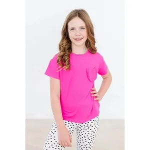 Hot Pink Ruffle Pocket Tee