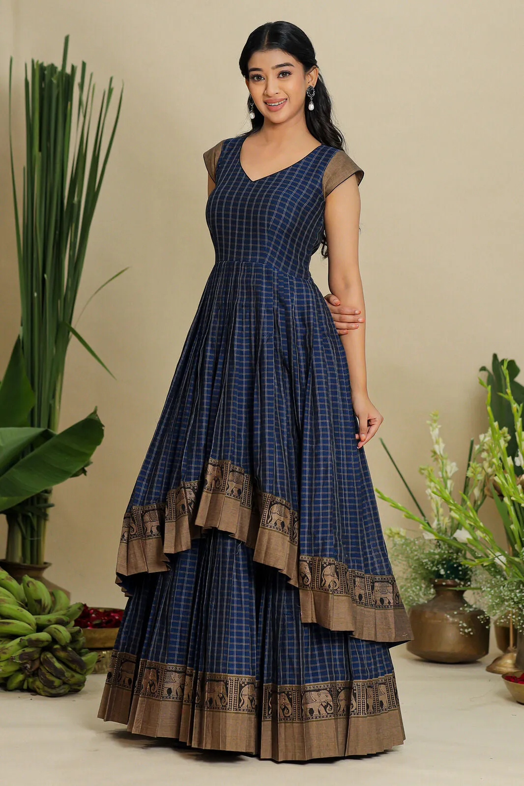 Indo Western Handloom Long Dress
