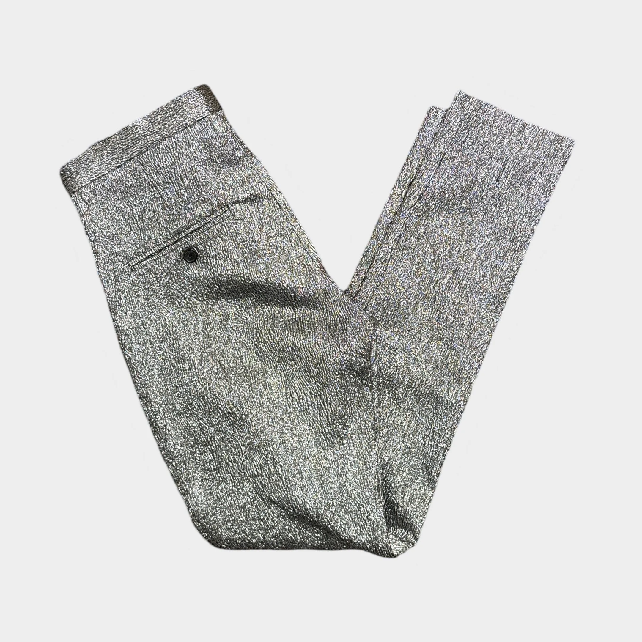 ISABEL MARANT Women's Silver Metallic Trousers