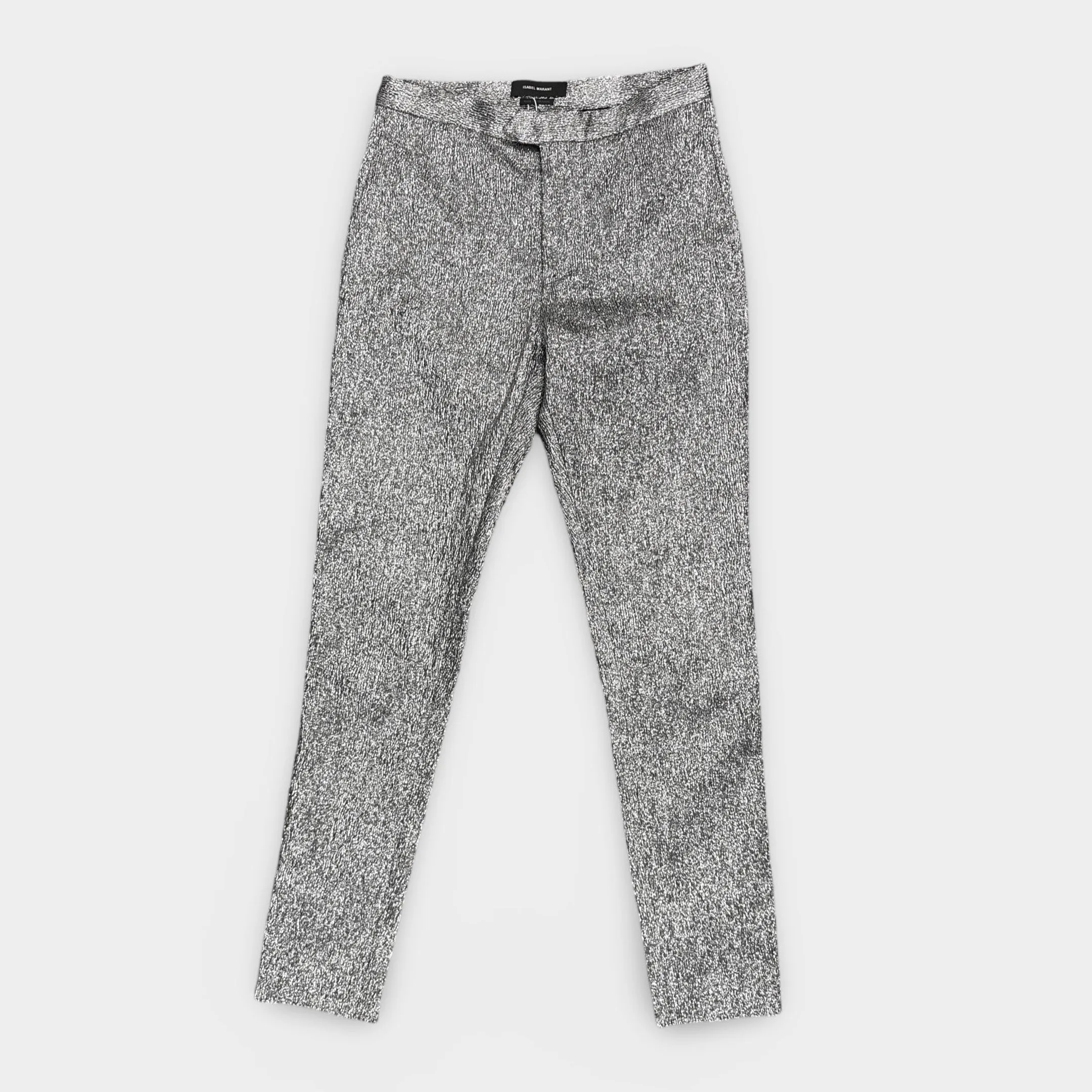 ISABEL MARANT Women's Silver Metallic Trousers