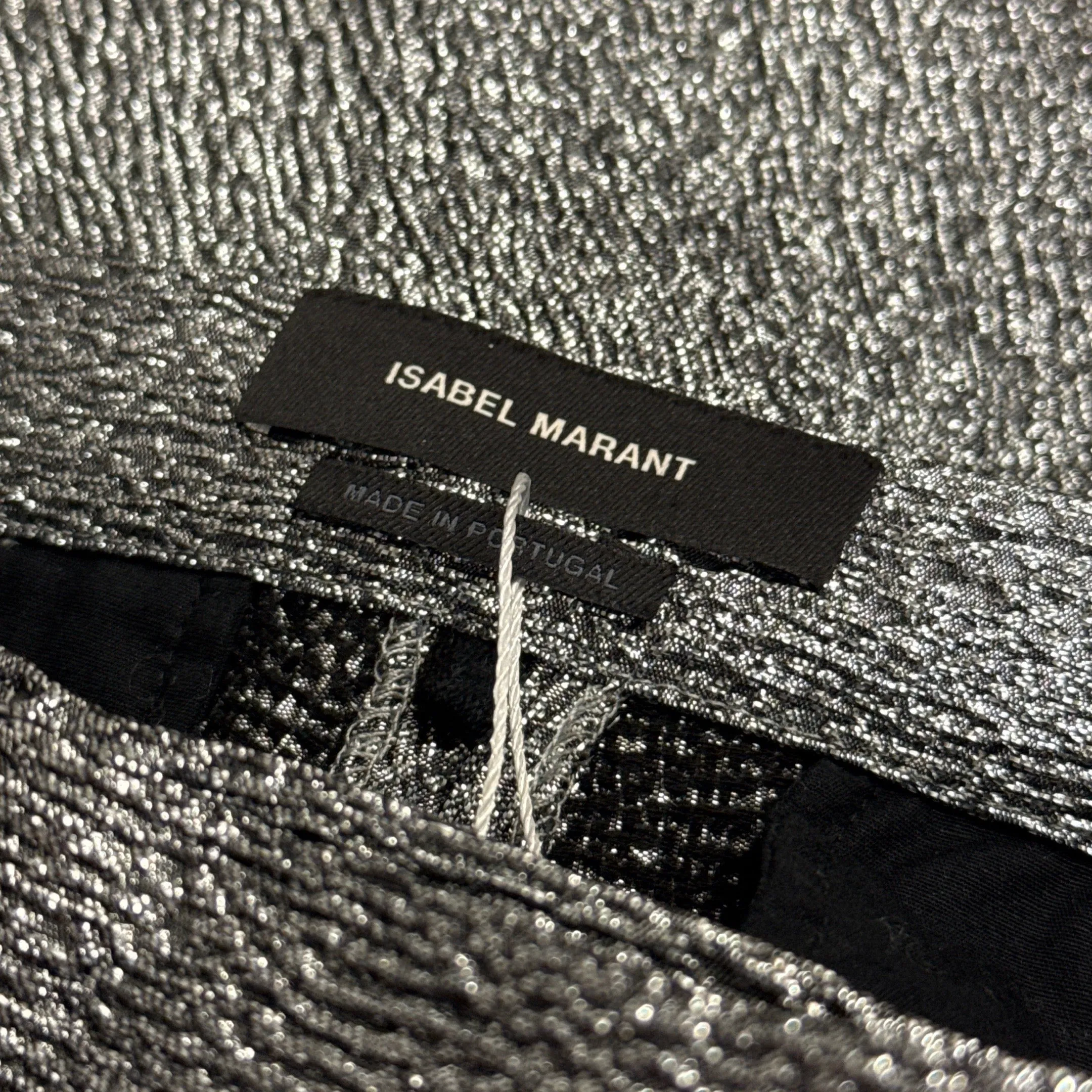 ISABEL MARANT Women's Silver Metallic Trousers