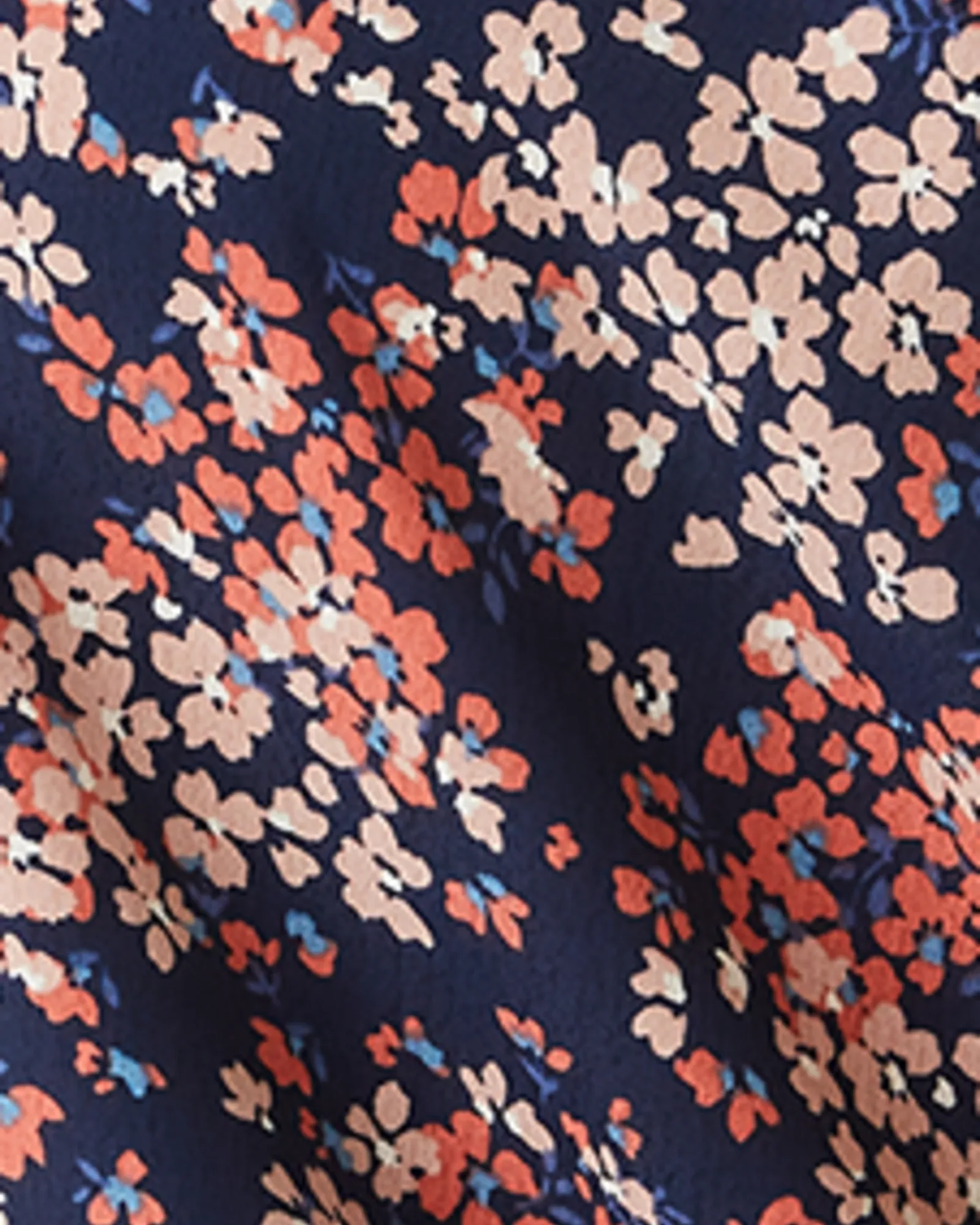 Keira Ruffled Button-Front Top | Navy / Mauve