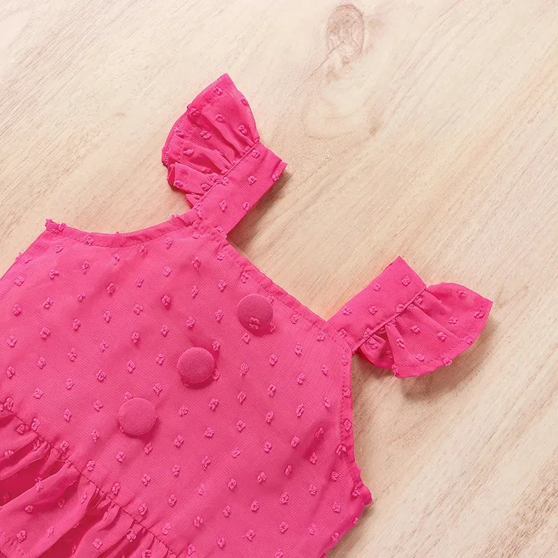 Kids Girls Button Tops and Butterfly Pants Clothing Set