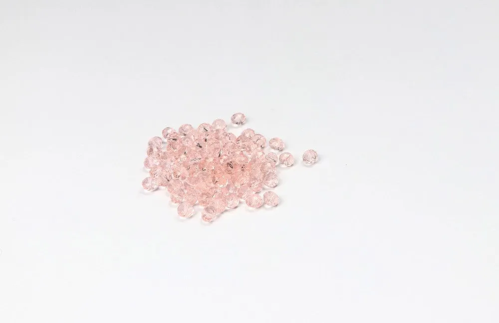 Light Pink Faceted Glass Beads