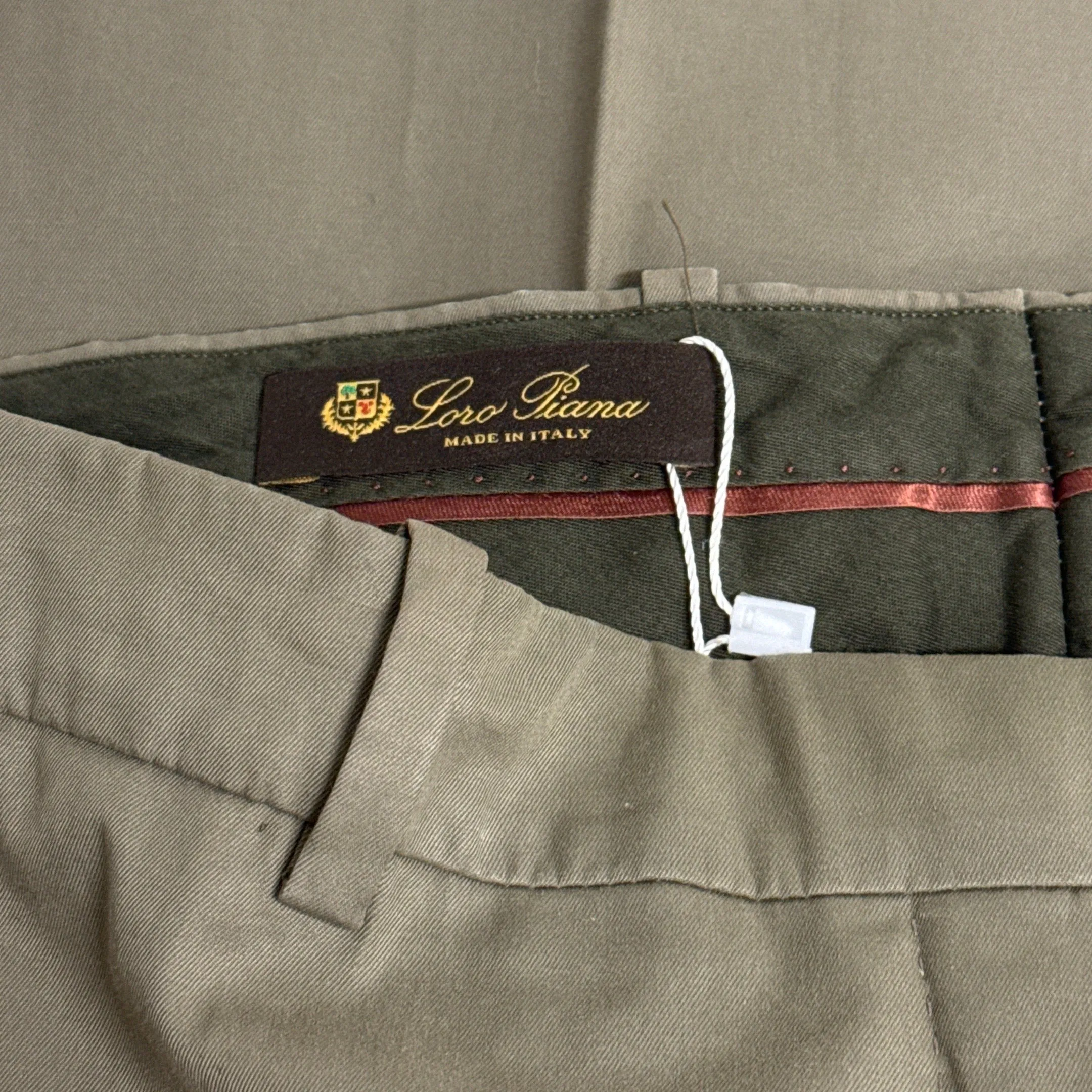 Loro Piana Women's Khaki Cotton Trousers