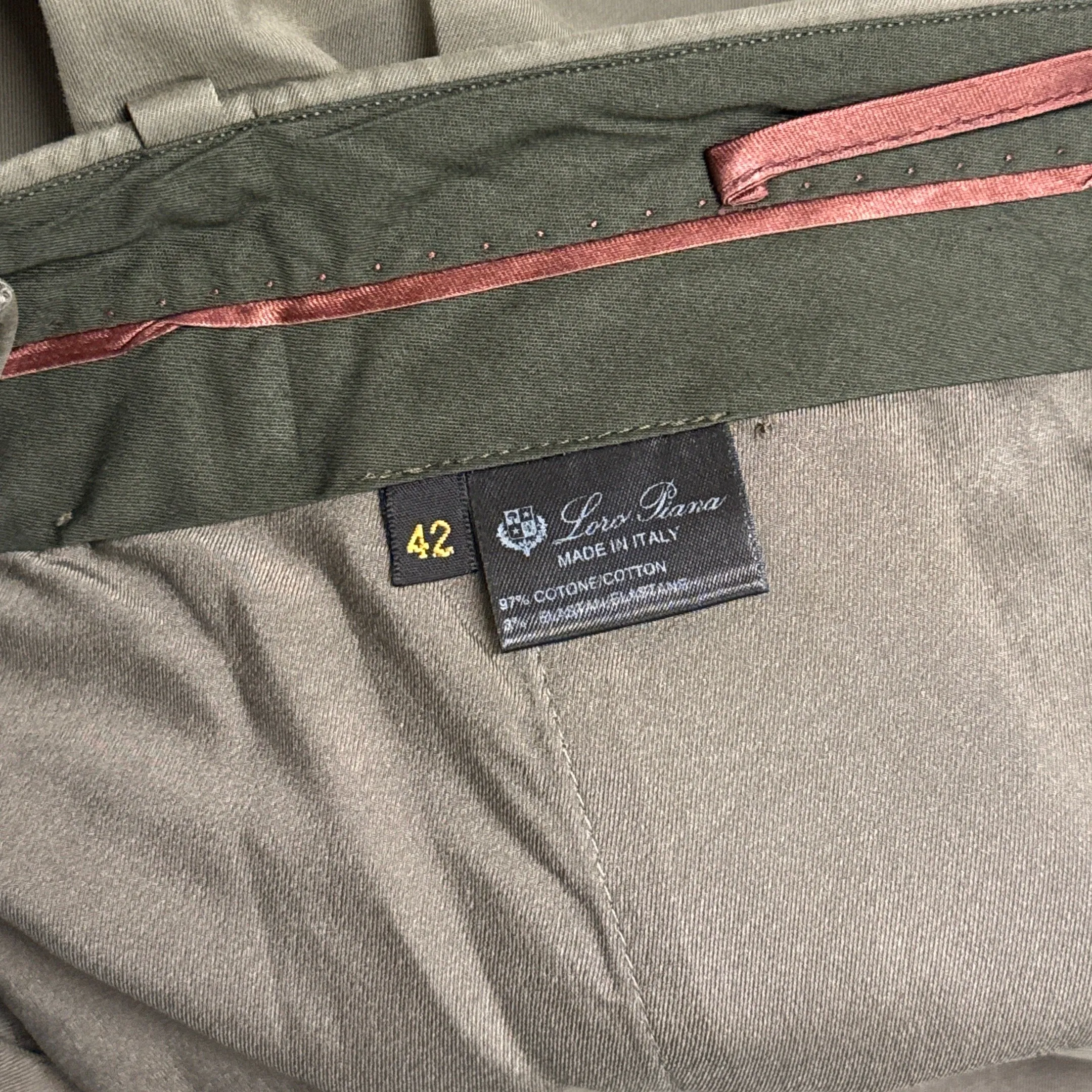 Loro Piana Women's Khaki Cotton Trousers
