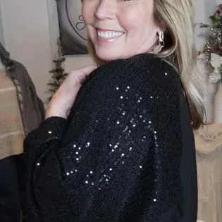 Maxine Sequin Bishop Sleeve Top