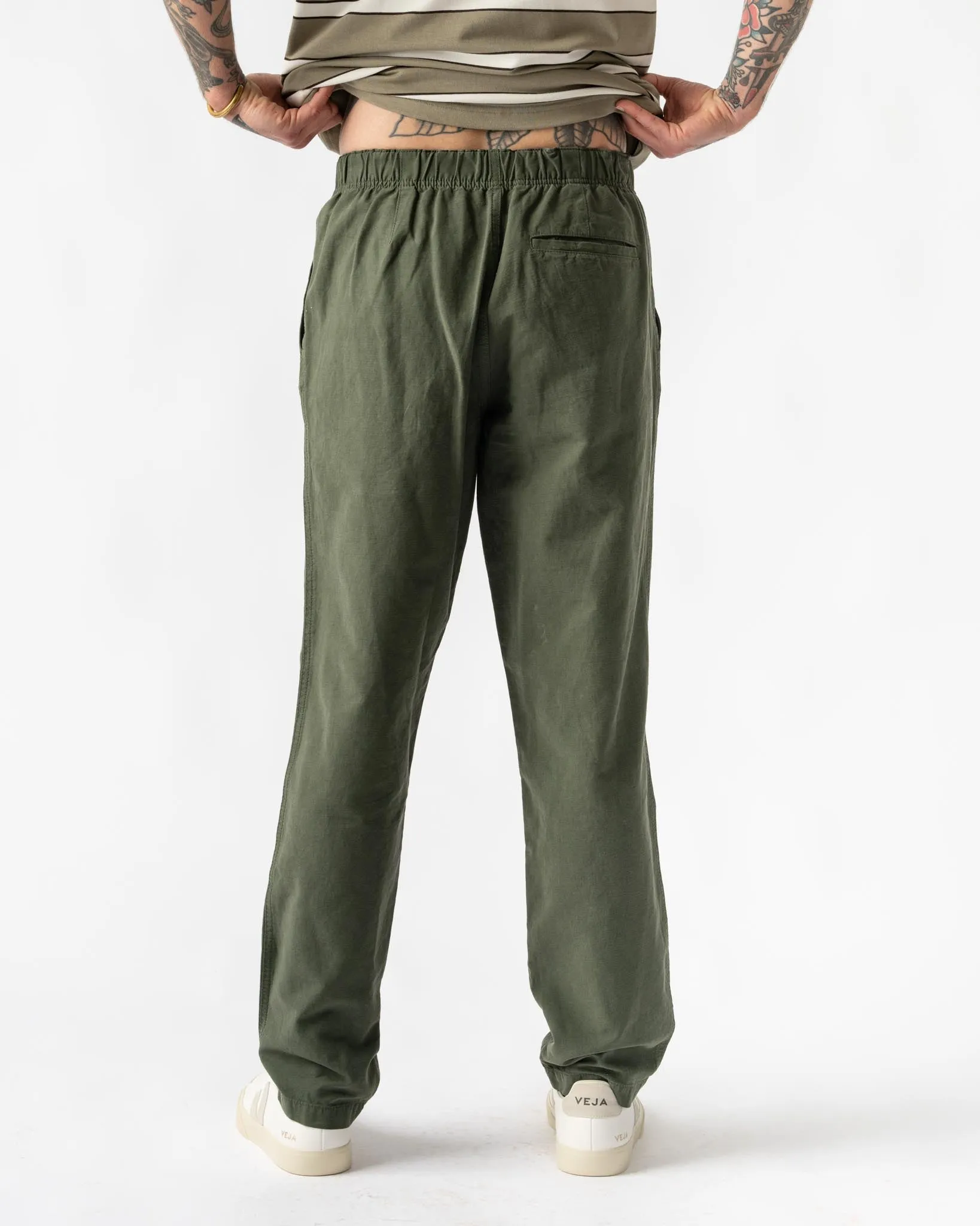 Norse Projects Ezra Relaxed Cotton Linen Trouser in Spruce Green