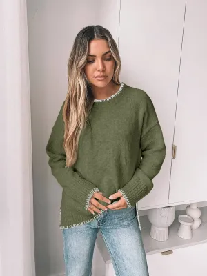 Paisley Split-end Pullover Sweater