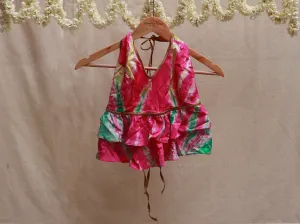 Pink, soft silk, Batik Bikini