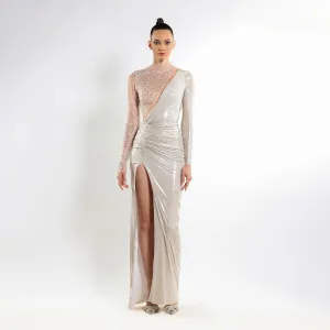 Radiant Chrome Elegance Dress