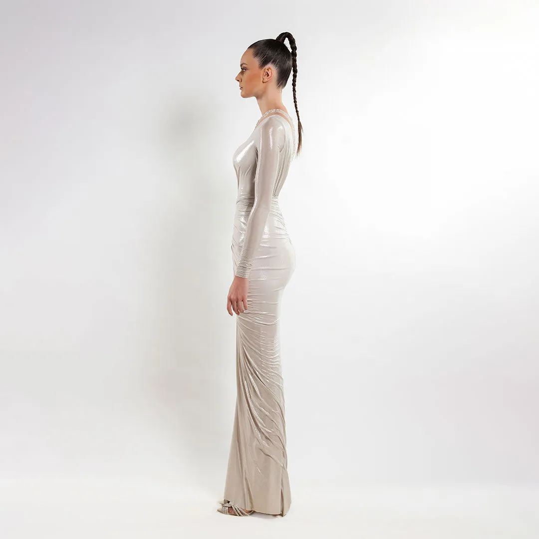 Radiant Chrome Elegance Dress