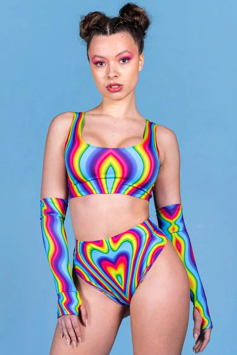 Rainbow Meltdown Thong Shorts