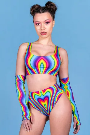 Rainbow Meltdown Thong Shorts