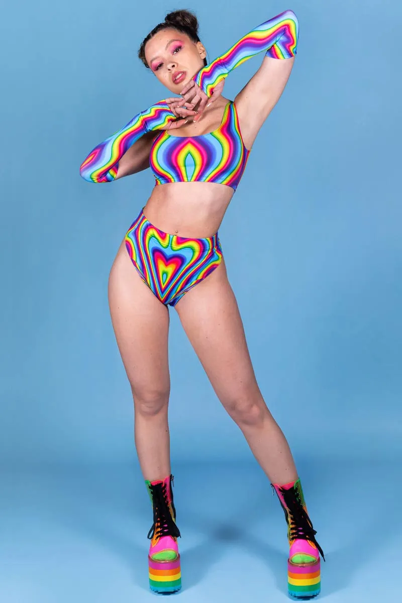Rainbow Meltdown Thong Shorts